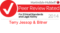 Martindale-Hubbell | Peer Review Rated | For Ethical Standards and Legal Ability | 2014 | Terry Jessop & Bitner